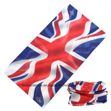 Promoción personalizada de microfibra de poliéster multifuncional Inglaterra Gran Bretaña bandera impresa al aire libre pañuelo de motociclista